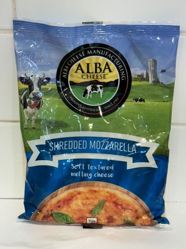 Alba Cheese - Shredded Mozzarella 250gm Bag, Each