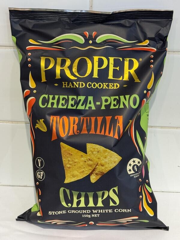 PROPER - Cheesa-Peno Tortilla Chips 150gm, Each