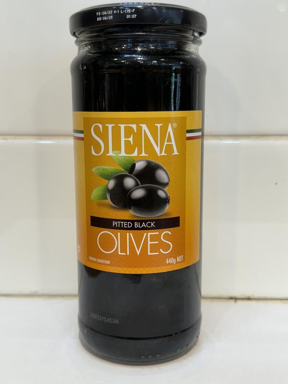 Siena - Black Pitted Olives 400gm, Each