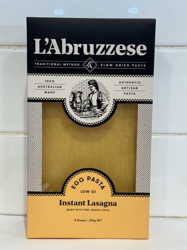 L&#39;ABRUZZESE - Instant Lasagna Egg Pasta 200gm packet, Each