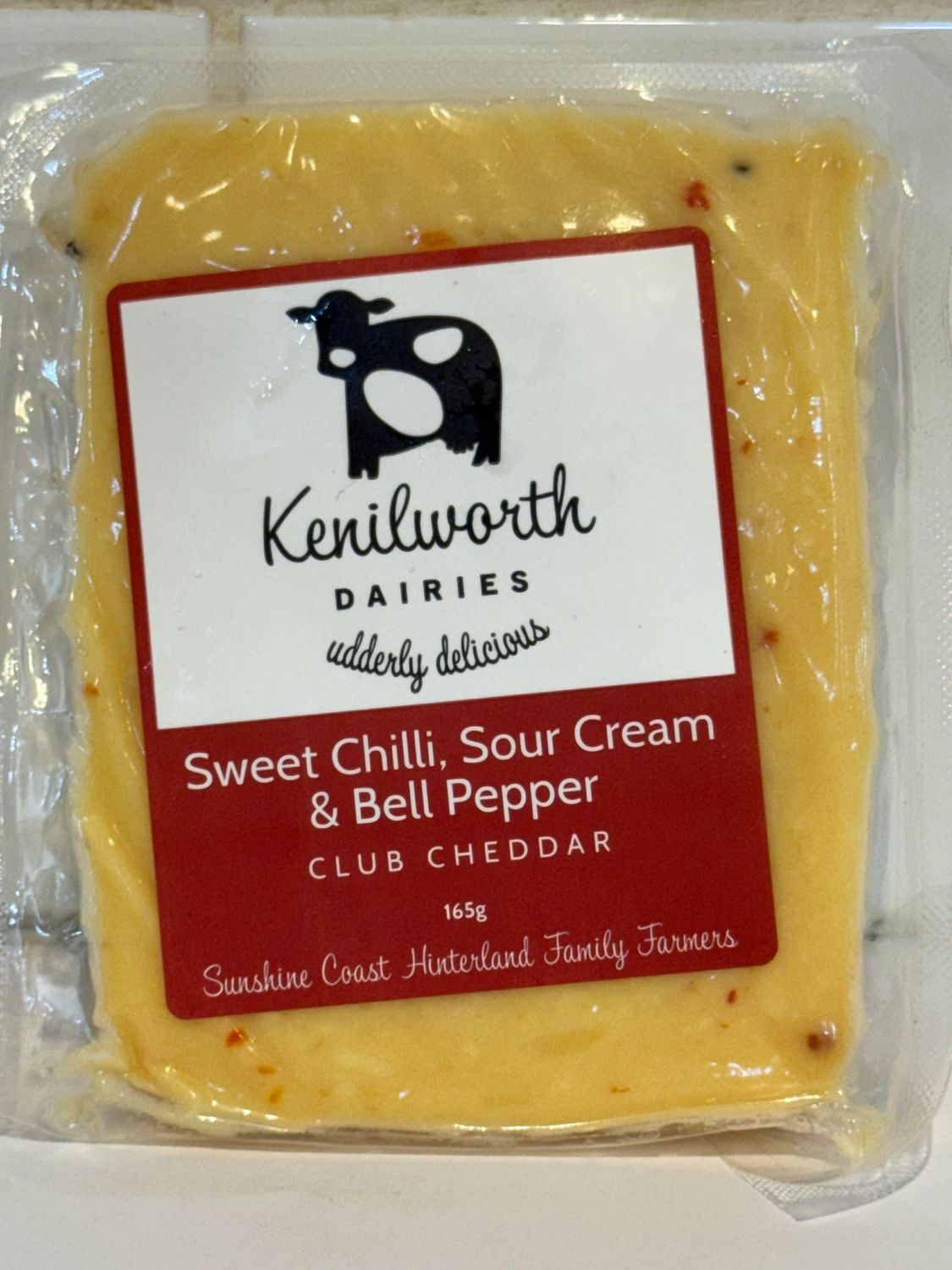 KENILWORTH DAIRIES - Sweet Chilli, Sour Cream and Bell Pepper Cheese 165G block, Each