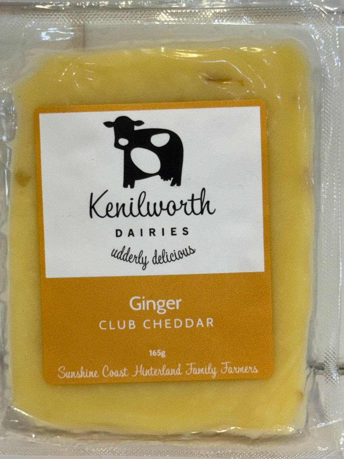 KENILWORTH DAIRIES - Ginger Cheese 165G block, Each