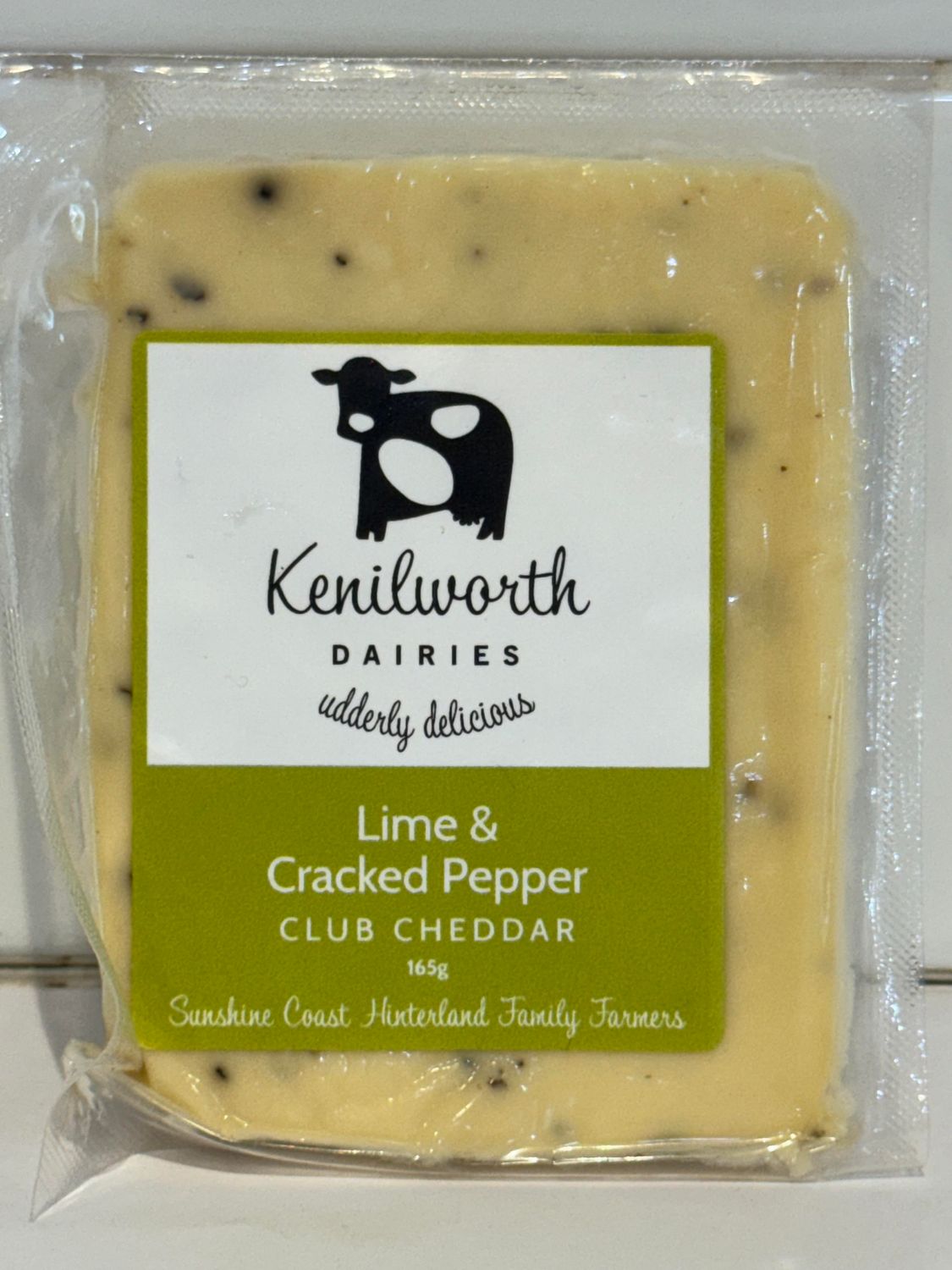 KENILWORTH DAIRIES - Lime &amp; Cracked Pepper Cheese 165G block, Each