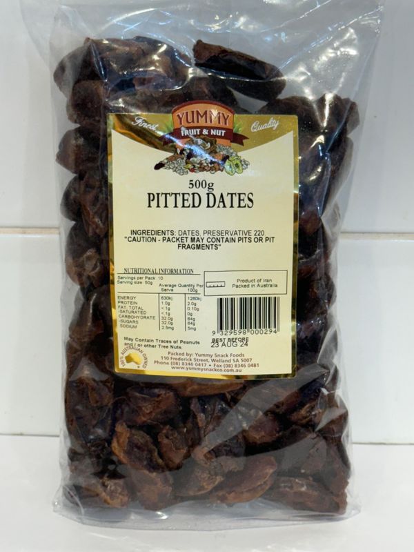 YUMMY SNACKS  - 500g Pitted Dates