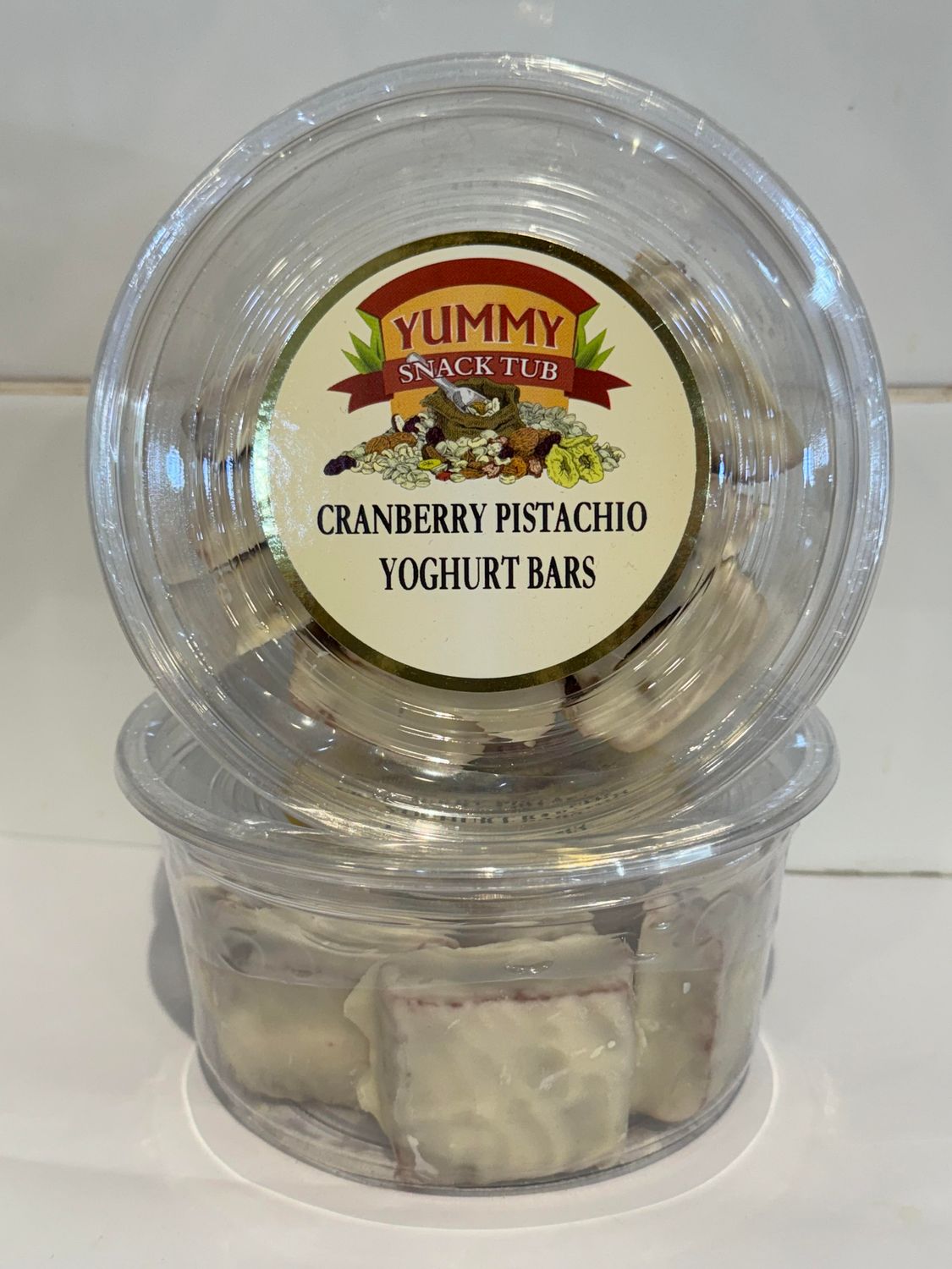 YUMMY SNACKS  - 200g Cranberry Pistachio Yoghurt Bars