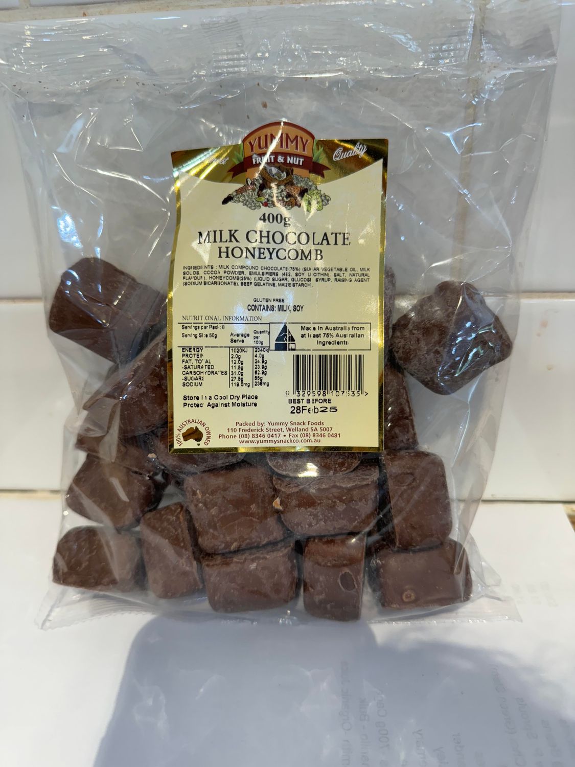 YUMMY SNACKS - 400g Milk Chocolate Honeycomb