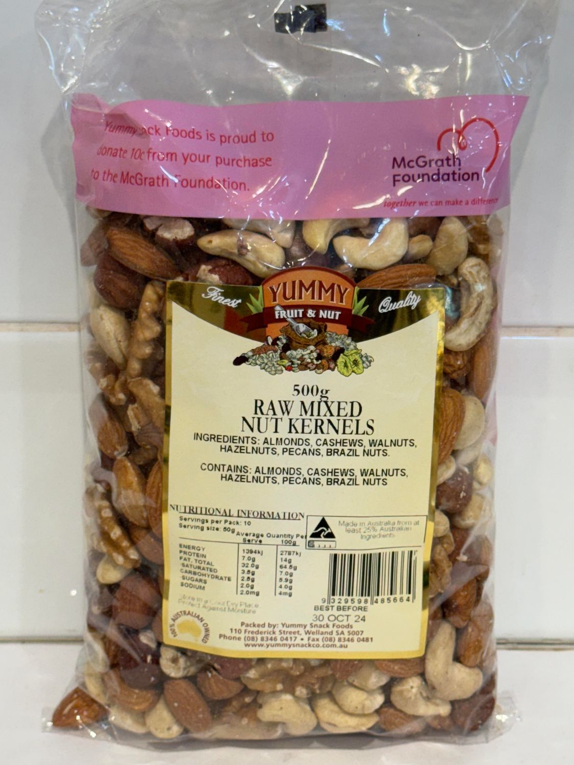 YUMMY SNACKS - 500g Raw Mixed Nut Kernels