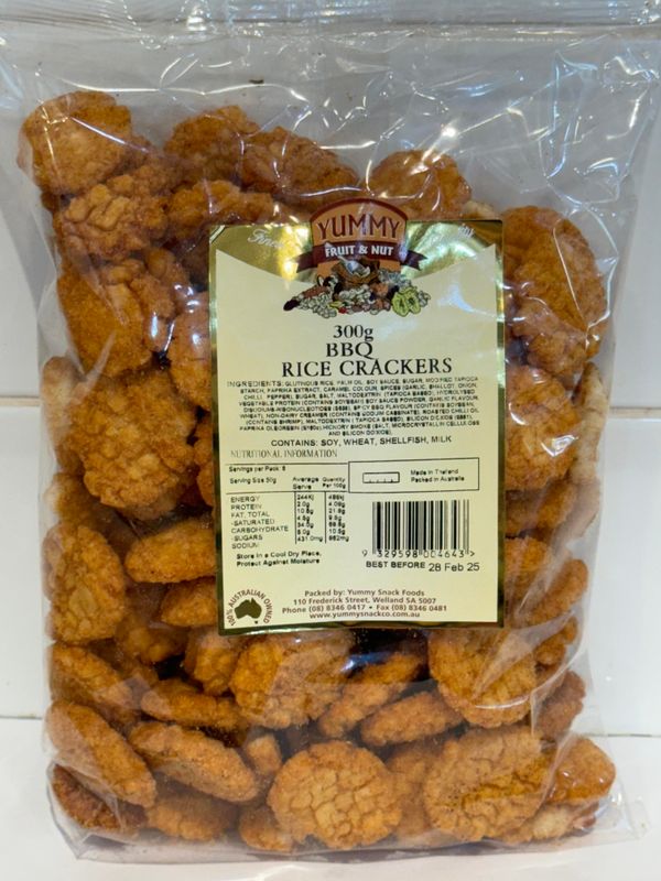 YUMMY SNACKS - 300g BBQ Rice Crackers