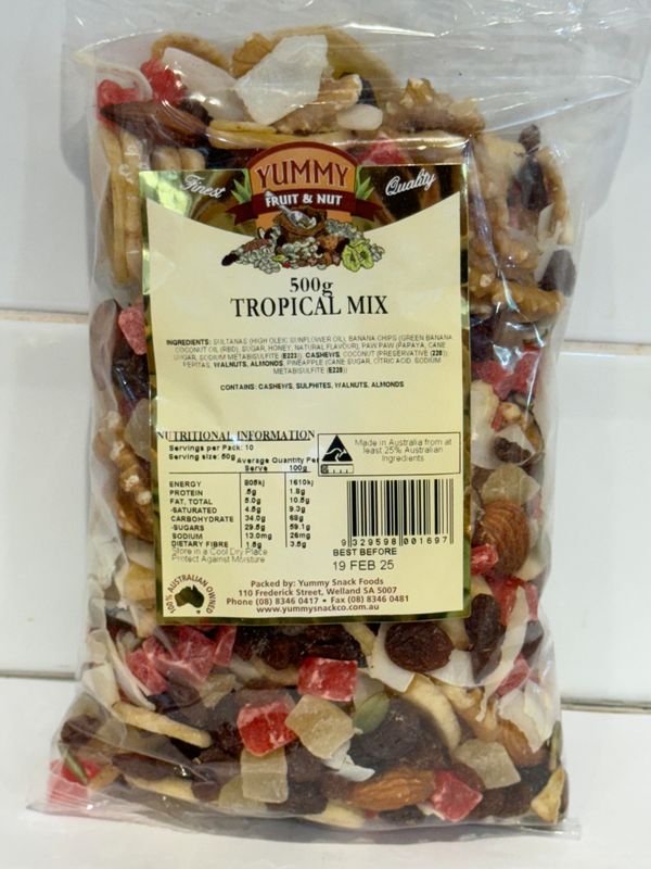 YUMMY SNACKS  - 500g Tropical Mix