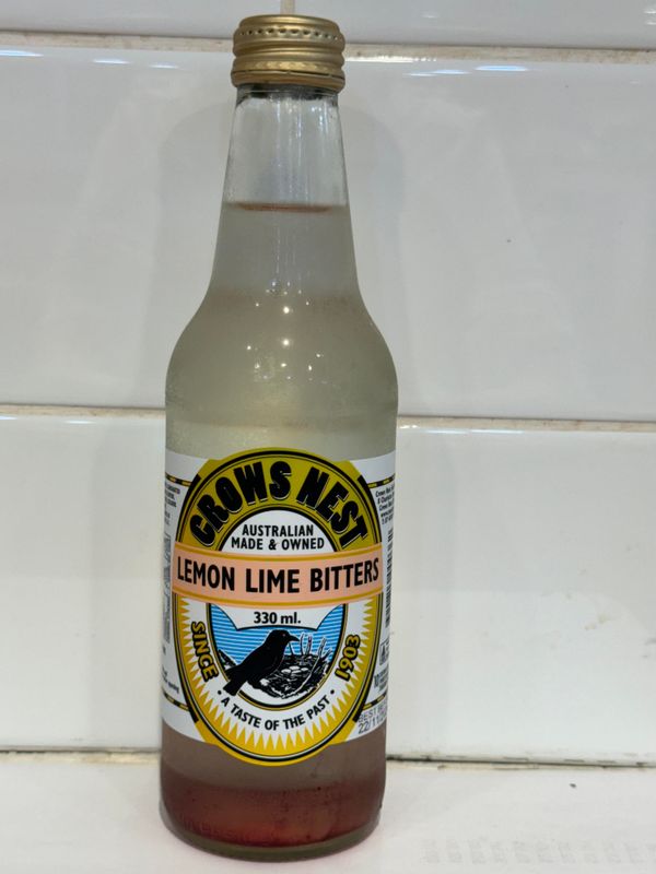 CROWS NEST - Lemon Lime Bitters 330ml bottle, Each