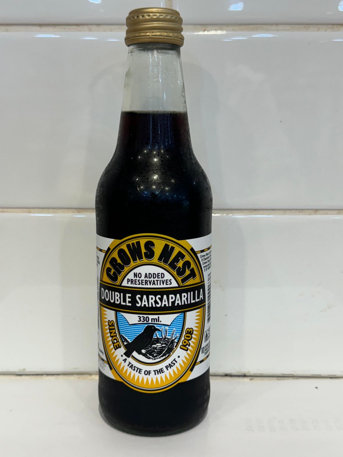 CROWS NEST - Double Sarsaparilla 330ml bottle, Each