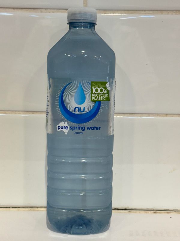 Nu - Pure Spring Water 600ml, Each