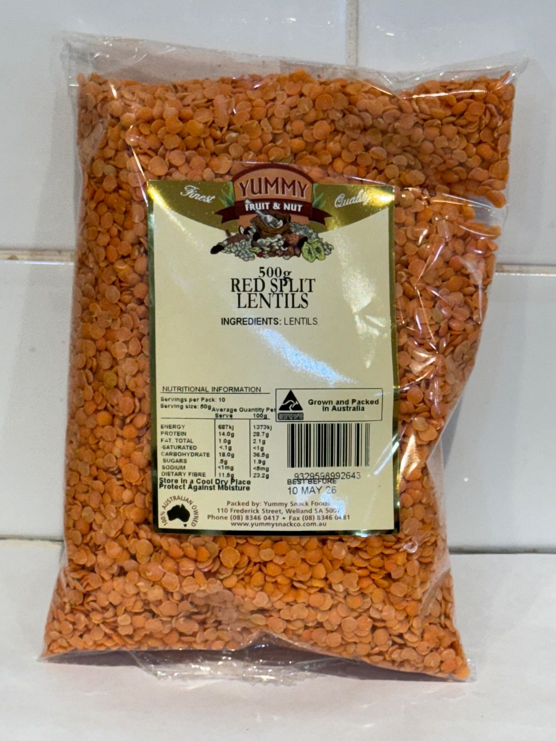 YUMMY SNACKS - Red Split Lentils 500g