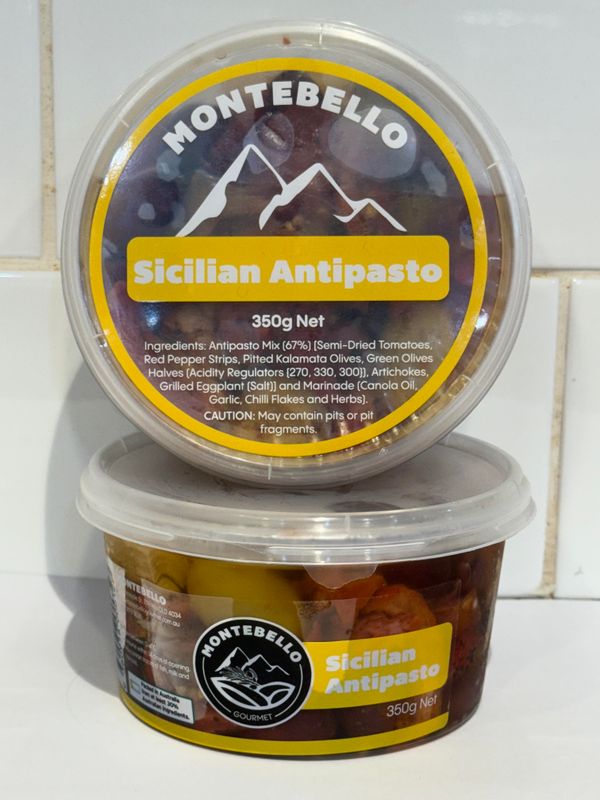 MONTEBELLO - Sicilian Antipasto Mix 350G tub, Each