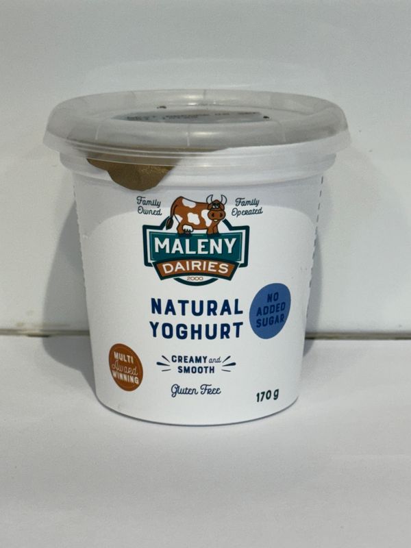 MALENY DAIRIES - Natural Yoghurt 170G tub, Each