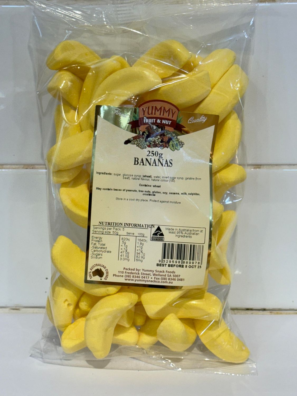 YUMMY SNACKS - 250g Bananas, Each