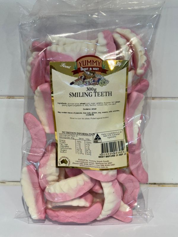 YUMMY SNACKS - 300g Smiling Teeth, Each