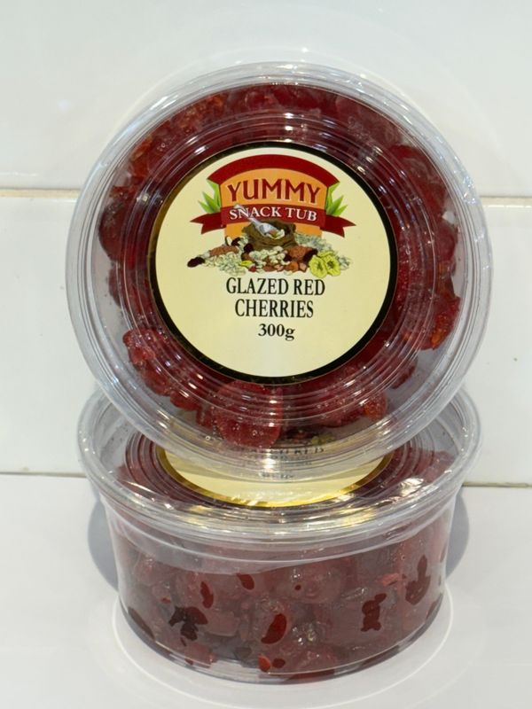 YUMMY SNACKS - 300G Red Glazed Cherries, Each