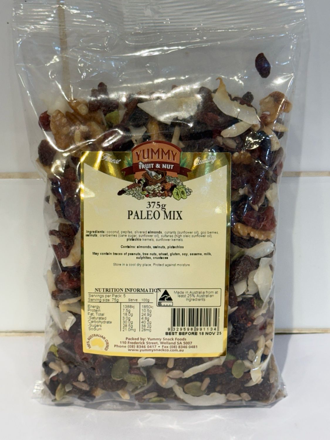 YUMMY SNACKS - 375g Paleo Mix, Each