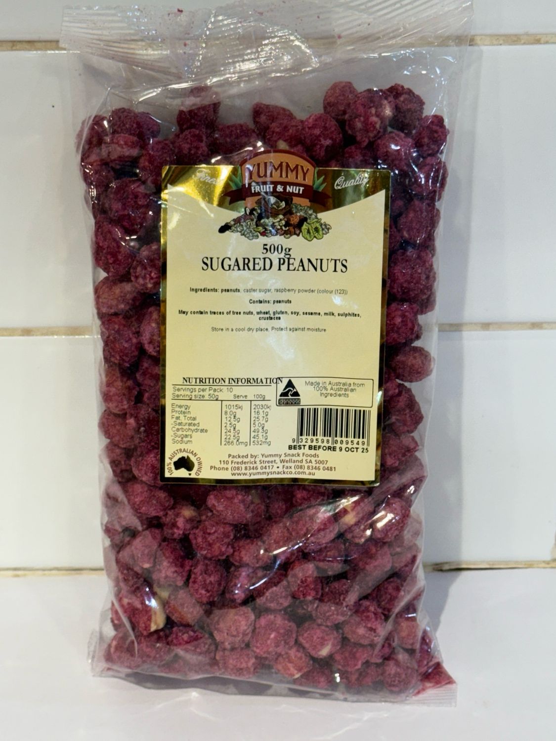 YUMMY SNACKS -500g Sugared Peanuts,