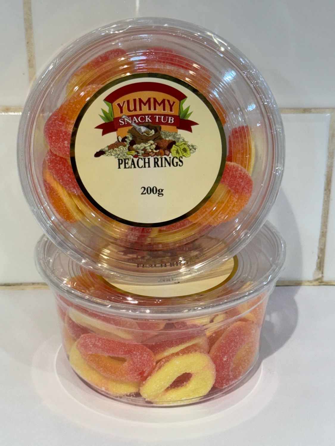 YUMMY SNACKS - 200g Peach Rings, Each