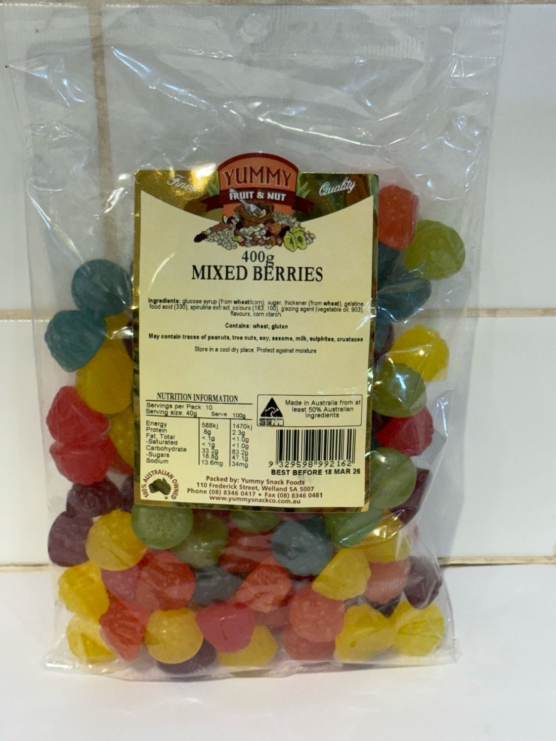 YUMMY SNACKS - 400g Mixed Berries, Each