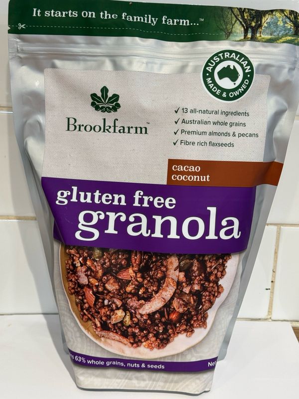 BROOKFARM - Cacao Coconut Granola GLUTEN FREE 800G, Each