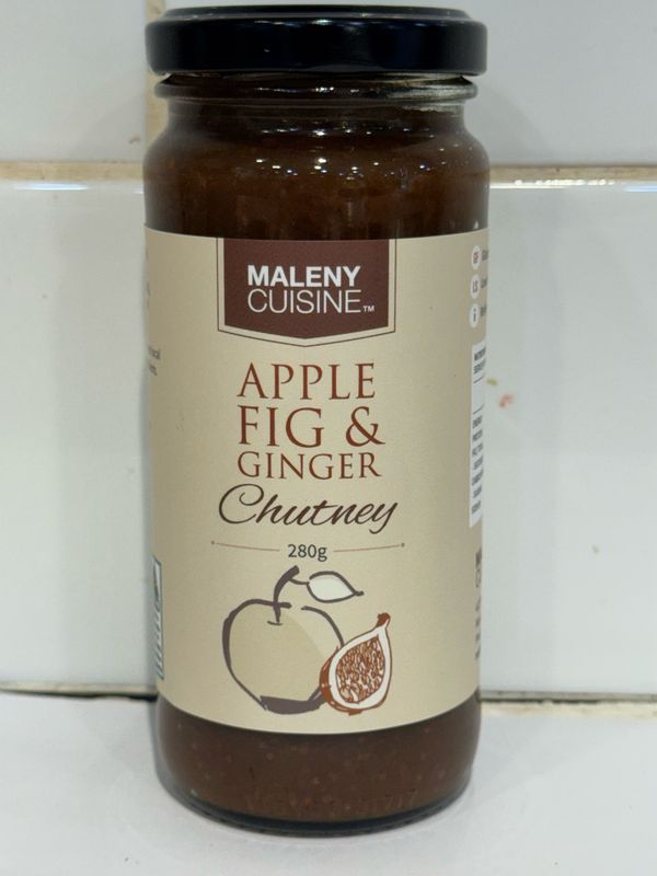 MALENY CUISINE - Apple, Fig &amp; Ginger Chutney 280G, Each