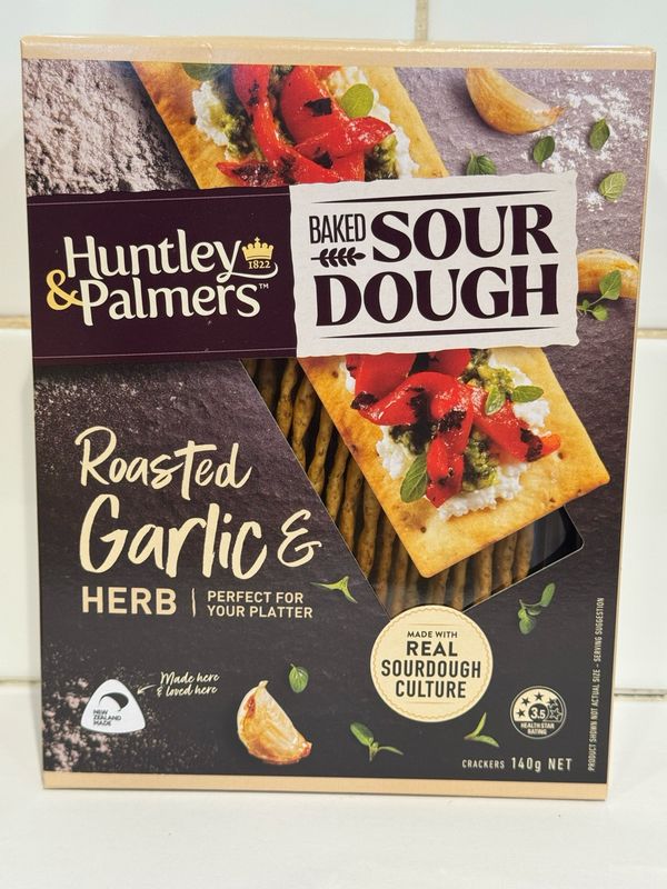 HUNTLEY &amp; PALMERS - Baked Sourdough Roasted Garlic And Herbs , Each