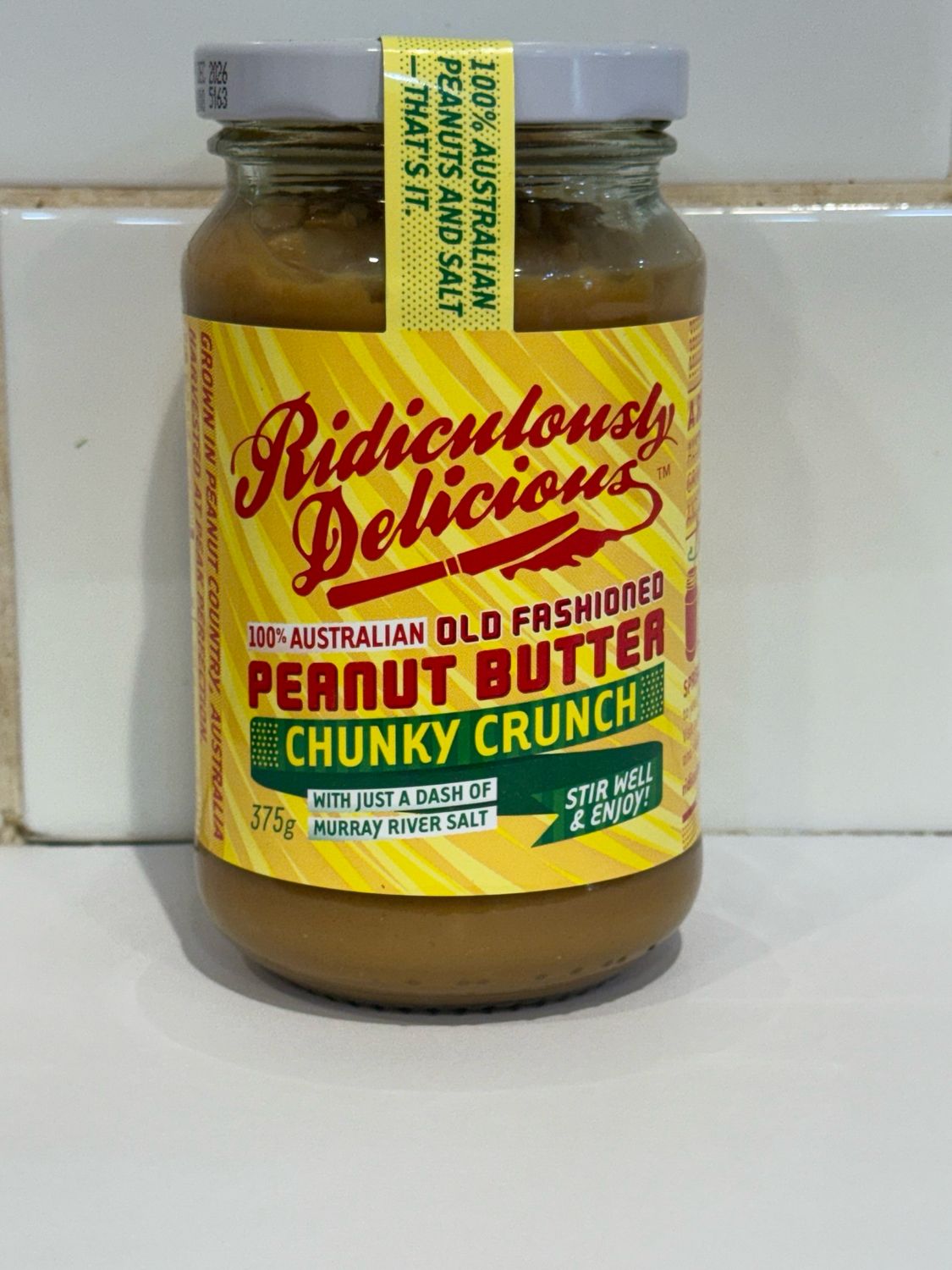 Ridiculously Delicious - 375g Chunky Crunch Peanut Butter, Each