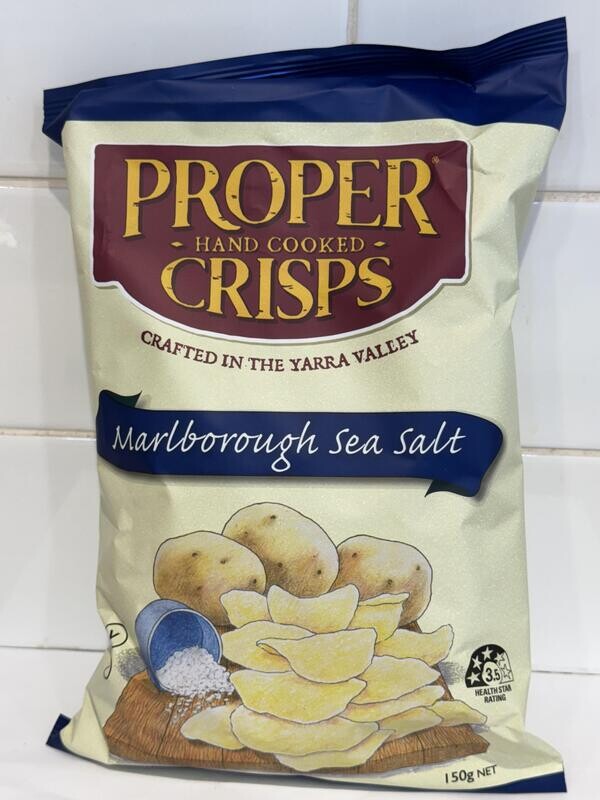 PROPER CRISPS -  Marlborough Sea Salt Chips 150gm, Each