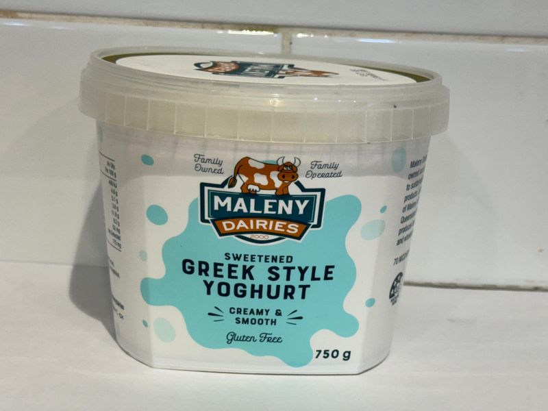 MALENY DAIRIES - Greek Style Yoghurt 750g tub, Each