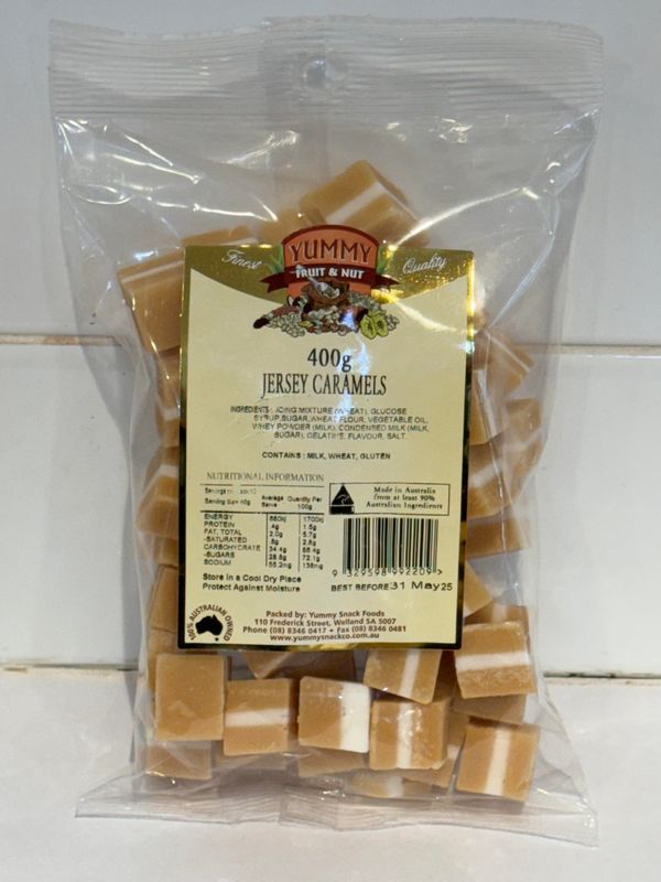 YUMMY SNACKS - 400G Jersey Caramels