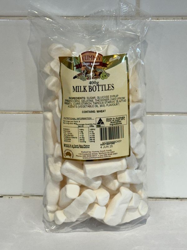 YUMMY SNACKS - 400G Milk Bottles