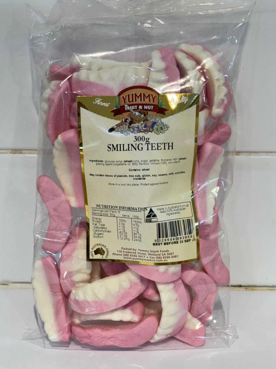 YUMMY SNACKS - 300g Smiling Teeth, Each