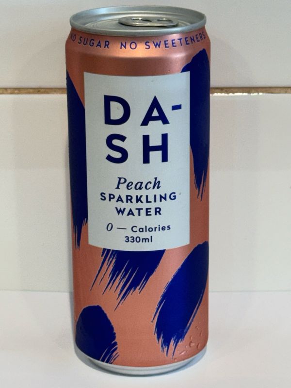 DASH - Sparking Water, Peach 330ml, Each