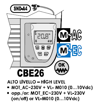 CBE26 (HIGH LEVEL, MULTI-FUNCTIONS, MODULATING) mounted Controller for Stand Floor Units
