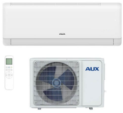 Nahaufnahme einer energieeffizienten AUX Klimaanlage – erhältlich im Cool and Heat Onlineshop, schnelle Lieferung in Österreich