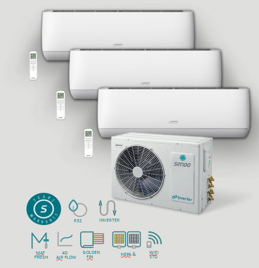 Sendo-Multi-Split Set Aeolos 3x SFM-09ALSI2-AU1+1x SFM-27OU3-AU1