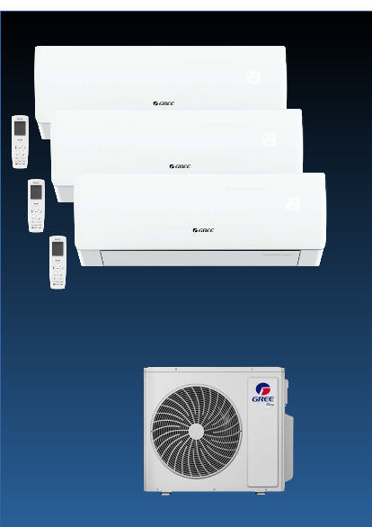 GREE-Multi-Split PULAR Set  3 x 2,5 kW + Outdoor Unit