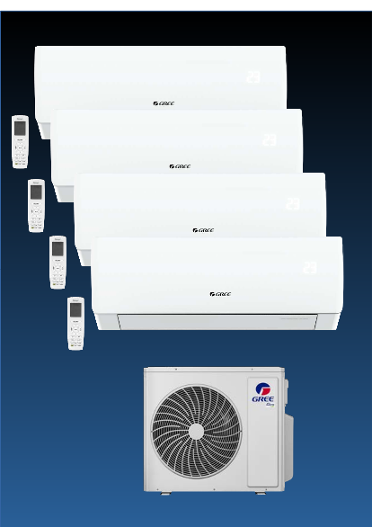 GREE-Multi-Split PULAR Set  4 x 2,5 kW + Outdoor Unit