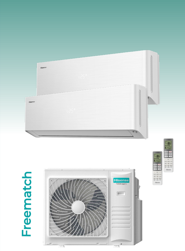 Hisense Energy X Pro  WHITE  2 x Indoor Multisplit -SET 2,6  kW+1x 2AMW50U4RXA 5 kW