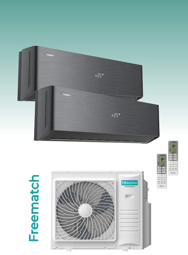 Hisense Energy X Pro  Black 2 x Indoor Multisplit -SET 2,6  kW+1x 2AMW50U4RXA 5 kW