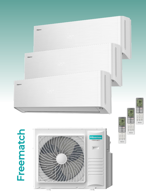 Hisense Energy X Pro  WHITE  3 x Indoor Multisplit -SET 2,6  kW+1x 3AMW72U4RFA 7,2 kW