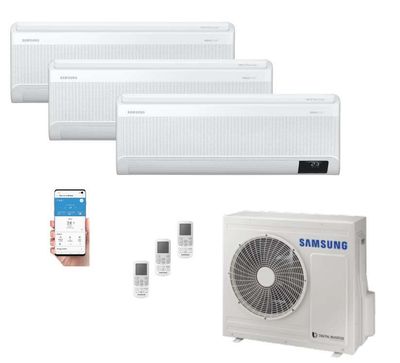 Samsung-Wind-Free Standard Multisplit Set 3 AR09TXFCAWKN/EU +1 Outdoor Unit Kühlen/Heizen: 5.20 (4.00~8.00)/6.30 (4.40~10.0) kW-AJ052TXJ3KG/EU