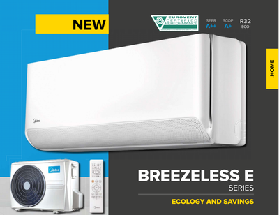 Midea BrezzeleSS E-KCB-09NXD1-A1-Klimagerät Set (Kühlen/heizen) 1-3,5 kW/1-3,8 kW