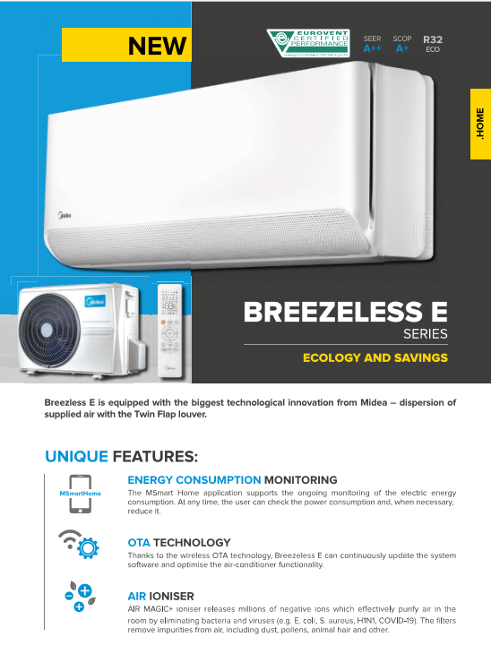 Midea Air Conditioner Set (cooling/heating) (on request)
