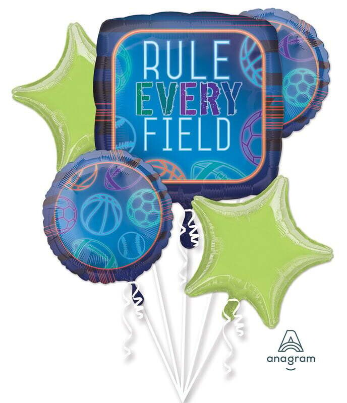 5PC Rule Every Field Balloon Bouquet