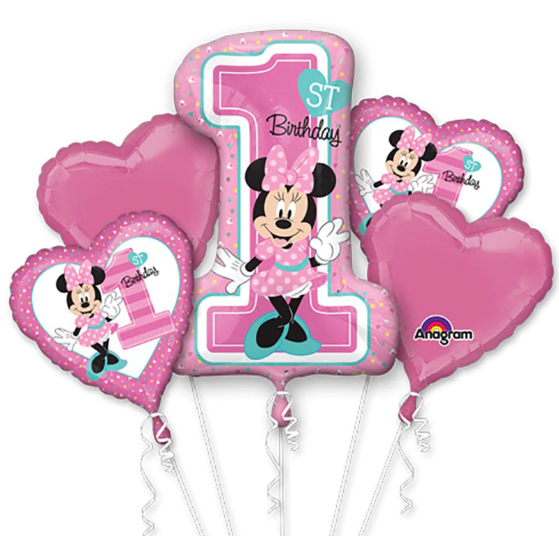 5PC Minnie 1st Birthday Bouquet