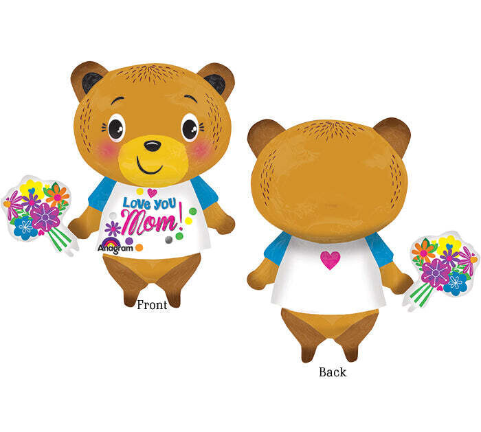29&quot; Love You Mom Bear w/ Flowers